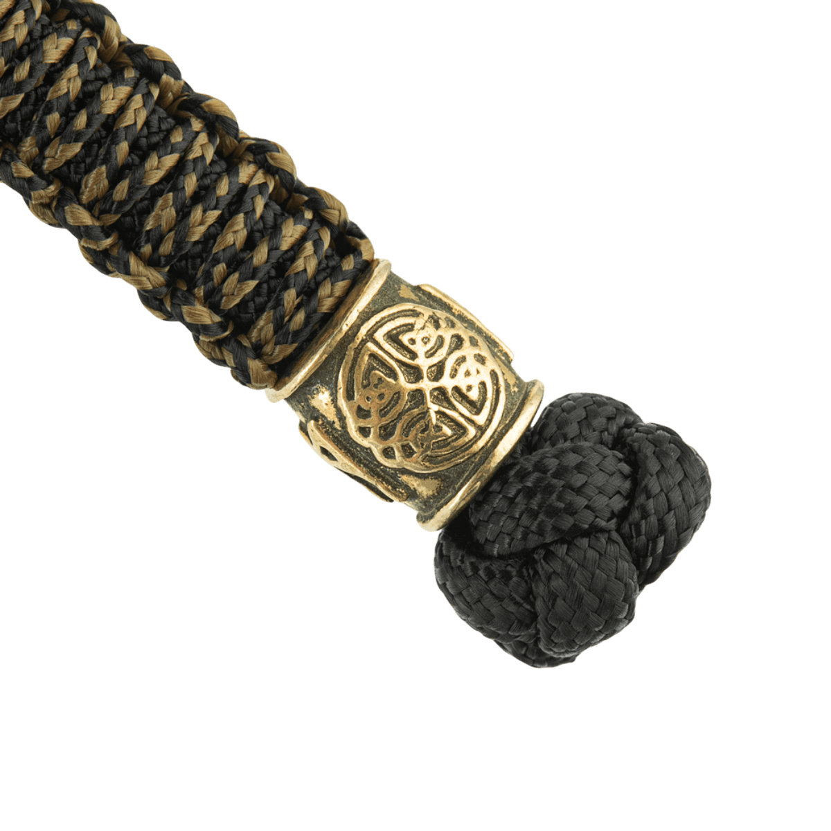 M-Tac Lanyard Scandinavian Mannaz med snoet paracord og skandinavisk prydperle, perfekt til knive og udstyr.