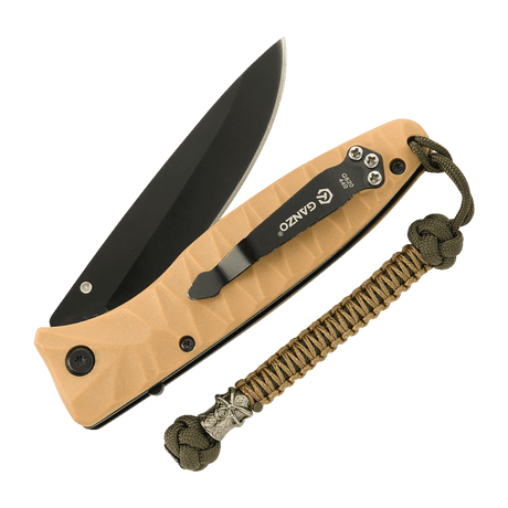 M-Tac Knife Lanyard Ninja med paracord fletning og cupronickel perler vedhæftet til lommekniv, 14,5 cm lang.