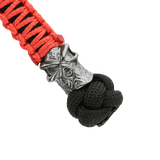 M-Tac Knife Lanyard Ninja in red and black paracord with a decorative metal bead highlighting stylish design and functionality.