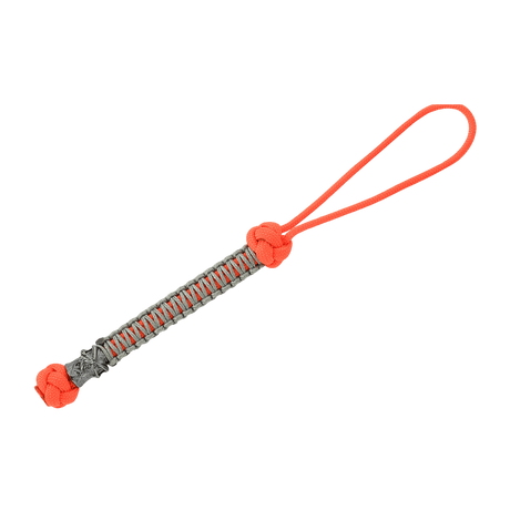 M-Tac Knife Lanyard Ninja i orange paracord med cupronickel perler, 14,5 cm lang. Stilfuldt tilbehør til knive.