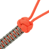 M-Tac Knife Lanyard Ninja in orange and grey paracord with knot detail, a stylish accessory adding personality to your knife.