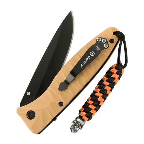 M-Tac Knife Lanyard Helix Skull tilføjer stil til lommeknive med flettet paracord design og skull detalje.