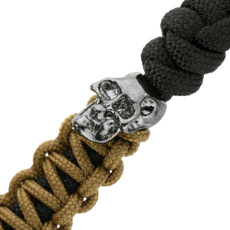 M-Tac Loopy Snake Skull Lanyard, flettet paracord lanyard med dødningehoveddekoration, fleksibelt knivtilbehør, holdbar og stilfuld.