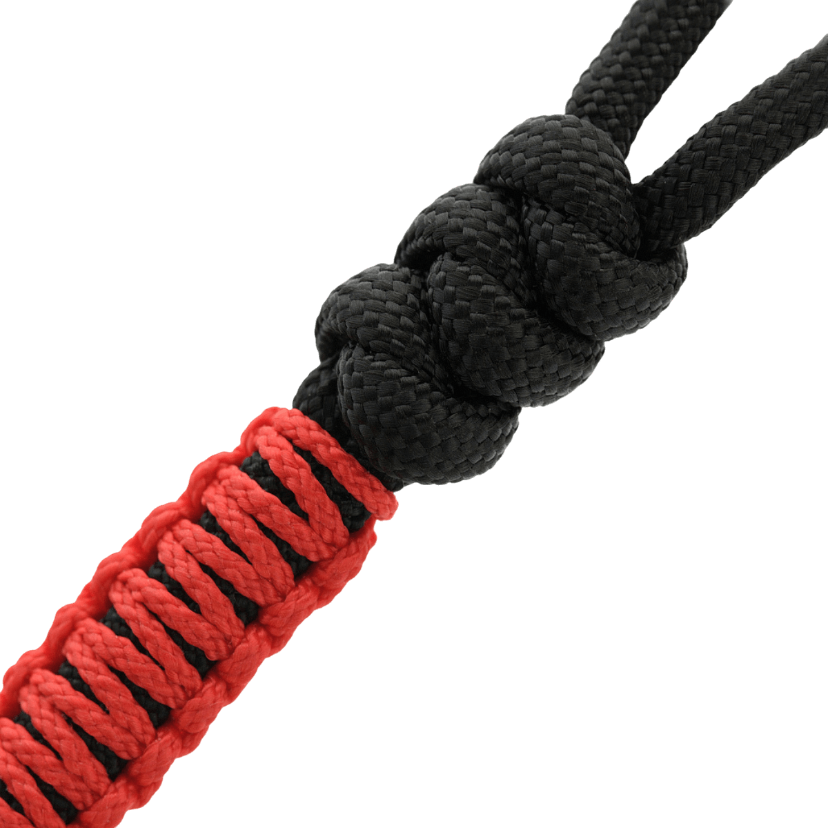 M-Tac Ninja Ver.2 Lanyard i flettet paracord med ninja-motiv til kniv eller lygte, sort og rød design, Cupronickel detaljer, holdbart tilbehør