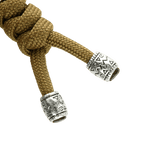M-Tac Zeus Stainless Steel Lanyard med flettet paracord og dekorative rustfri steel-perler, praktisk til knive og udstyr.