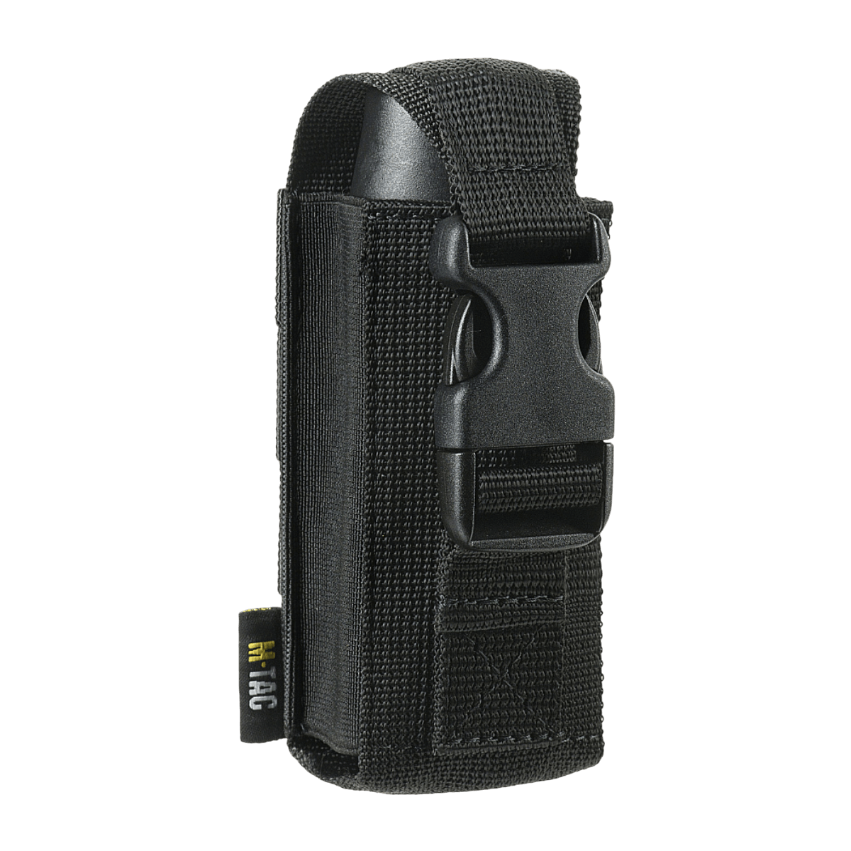 M-Tac Gasdåseholder Vertikal med MIL-SPEC strop og Woojin-lås til sikker opbevaring og nem adgang til beskyttelsesudstyr.