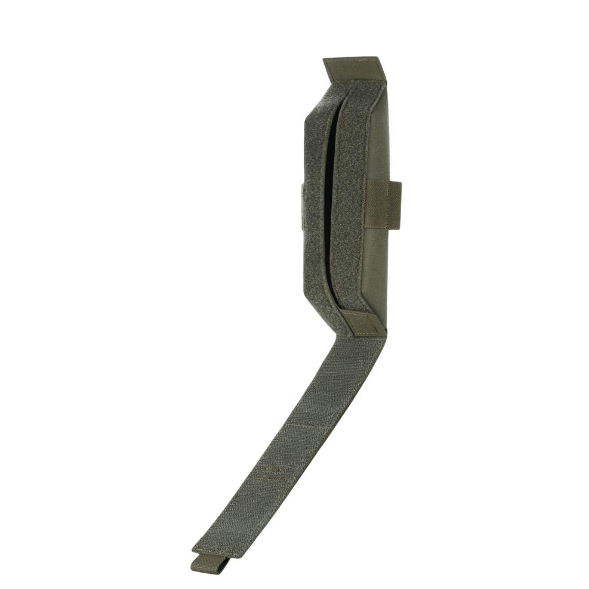 M-Tac Lomme til Tourniquet Closed i grøn materiale set fra siden, designet til at beskytte tourniquet i nødsituationer.