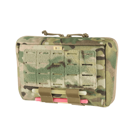 M-Tac Admin Pouch X-Large Elite i camouflage Cordura 500D med laser cut og elastik, ideel til taktisk udstyr og opbevaring.