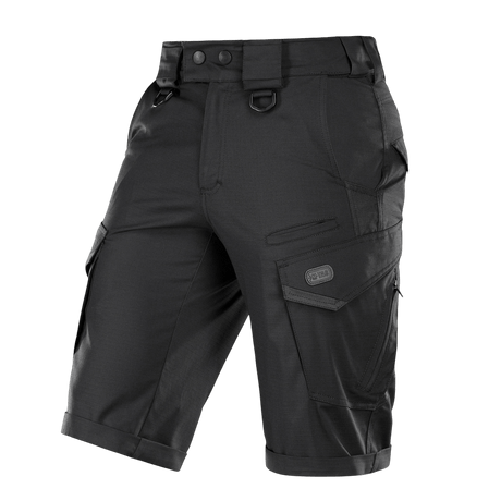 M-Tac Shorts Aggressor Gen.II Flex i sort, letvægts og fleksibelt design med rip-stop og Teflon-belægning til træning og fritid