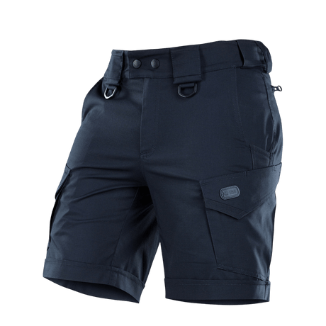 M-Tac Shorts Aggressor Short i sort med taktiske funktioner, behagelig polycotton rip-stop, ideel til aktiv brug.