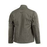 M-Tac Jakke Patrol Flex bagfra viser detaljer som velcro-paneler og forstærkede skulderpartier til taktisk brug.