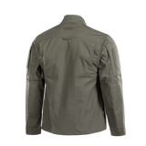 M-Tac Patrol Flex Jakke set bagfra, grå jakke med velcro-lommer og paneler, ståkrave og figursyet pasform.
