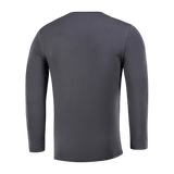 M-Tac Long-sleeve T-shirt 93/7 i grå farve, lavet af 93% bomuld og 7% elastan, set bagfra. Ideel til hverdag, sport og friluftsliv.
