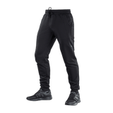 M-Tac Bukser Stealth Cotton i sort, ideel til løb og fitness, med elastik i taljen og åbne sidelommer, lavet af 100% bomuld.