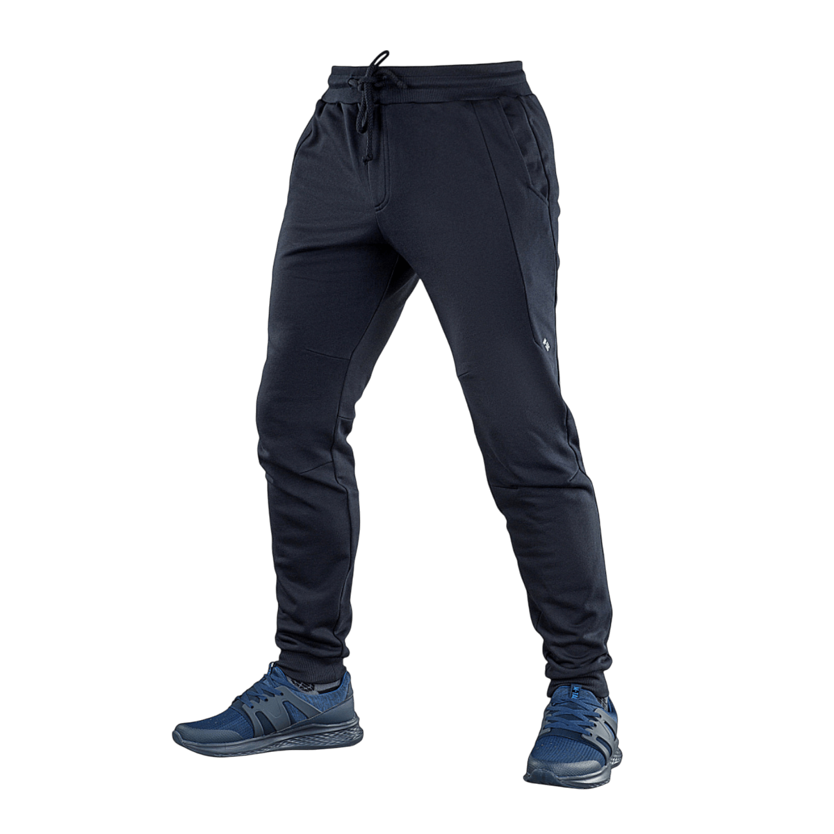 M-Tac Bukser Stealth Cotton i sort, alsidige sportsbukser til løb og fitness med elastik i taljen og to sidelommer for komfort.