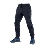 M-Tac Bukser Stealth Cotton i sort, alsidige sportsbukser til løb og fitness med elastik i taljen og to sidelommer for komfort.