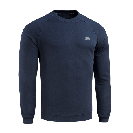 M-Tac Cotton Sweatshirt i navyblå, 100% bomuld, perfekt til sport og hverdagsbrug med komfortabel pasform og ribkanter.