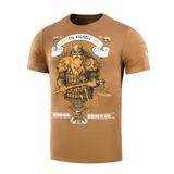 M-Tac T-shirt Viking med vikingemotiv og teksten 'Til Valhall'; designet til at fremhæve kampgejst; fremstillet af 93% bomuld, 7% polyester.