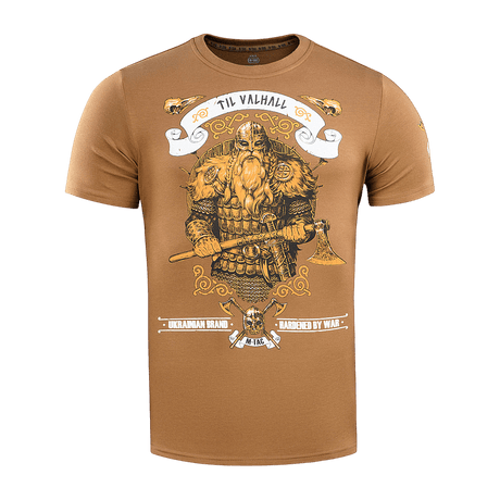 M-Tac T-shirt Viking med viking design og "Til Valhall" tekst, fremhæver kampgejst og ejerens værdier. Velegnet til krigere og historieentusiaster.
