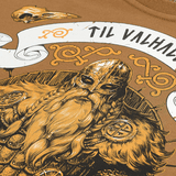 M-Tac T-shirt Viking med vikingemotiv og teksten 'Til Valhall', fremhæver mod og skandinavisk arv, ideel til dem med kampgejst.