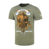 M-Tac T-shirt Viking med vikingemotiv, økse, og teksten 'Til Valhall' på fronten, designet til kampgejst og mod.