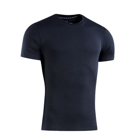 Sorte M-Tac T-shirt 93/7 Summer til hverdagsbrug, lavet af bomuld og elastan for komfort og stil, ideel til varme sommerdage.