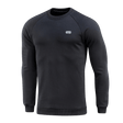 M-Tac Sweatshirt Cotton Hard i sort med reflekterende logo, 100% bomuld, 390 g/m² tæthed, løs pasform, ribkanter.