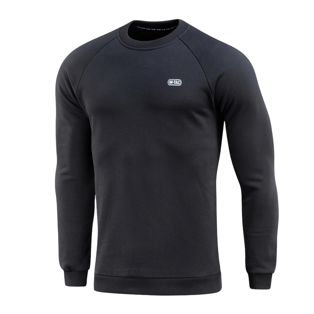 Sort M-Tac Sweatshirt Cotton Hard i 100% bomuld, reflekslogo på brystet, varm og behagelig med ribkanter. Perfekt til hverdag.