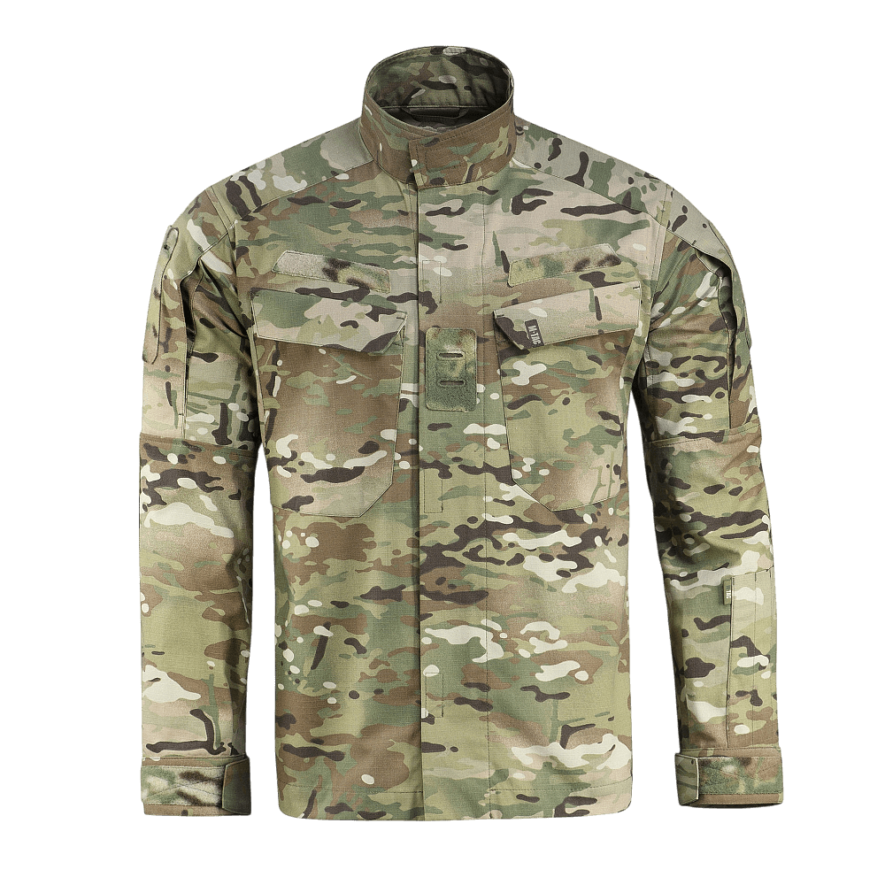 M-Tac Jakke Sturm NYCO Extreme i Multicam mønster, lavet af slidstærkt stof med YKK lynlåse, til militært brug.