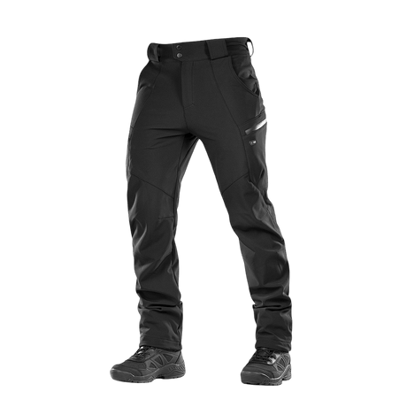 M-Tac Bukser Soft Shell Vinter - vinterbukser i sort softshell for isolering og vandafvisning, ideelle til kolde årstider.