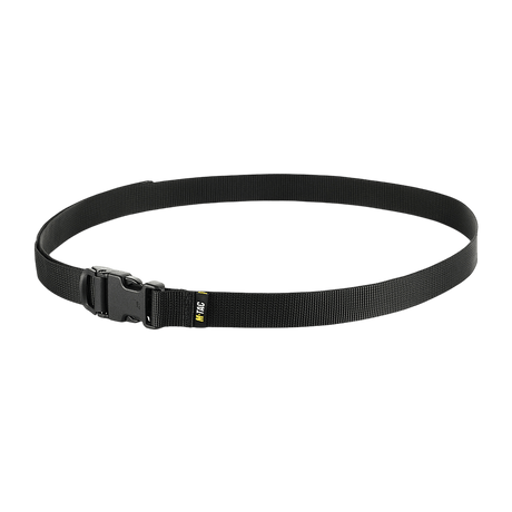 M-Tac Kompressionsrem Gen.II utility-bælte i sort nylon webbing med fastex-spænde, perfekt til tur- og militærbrug.