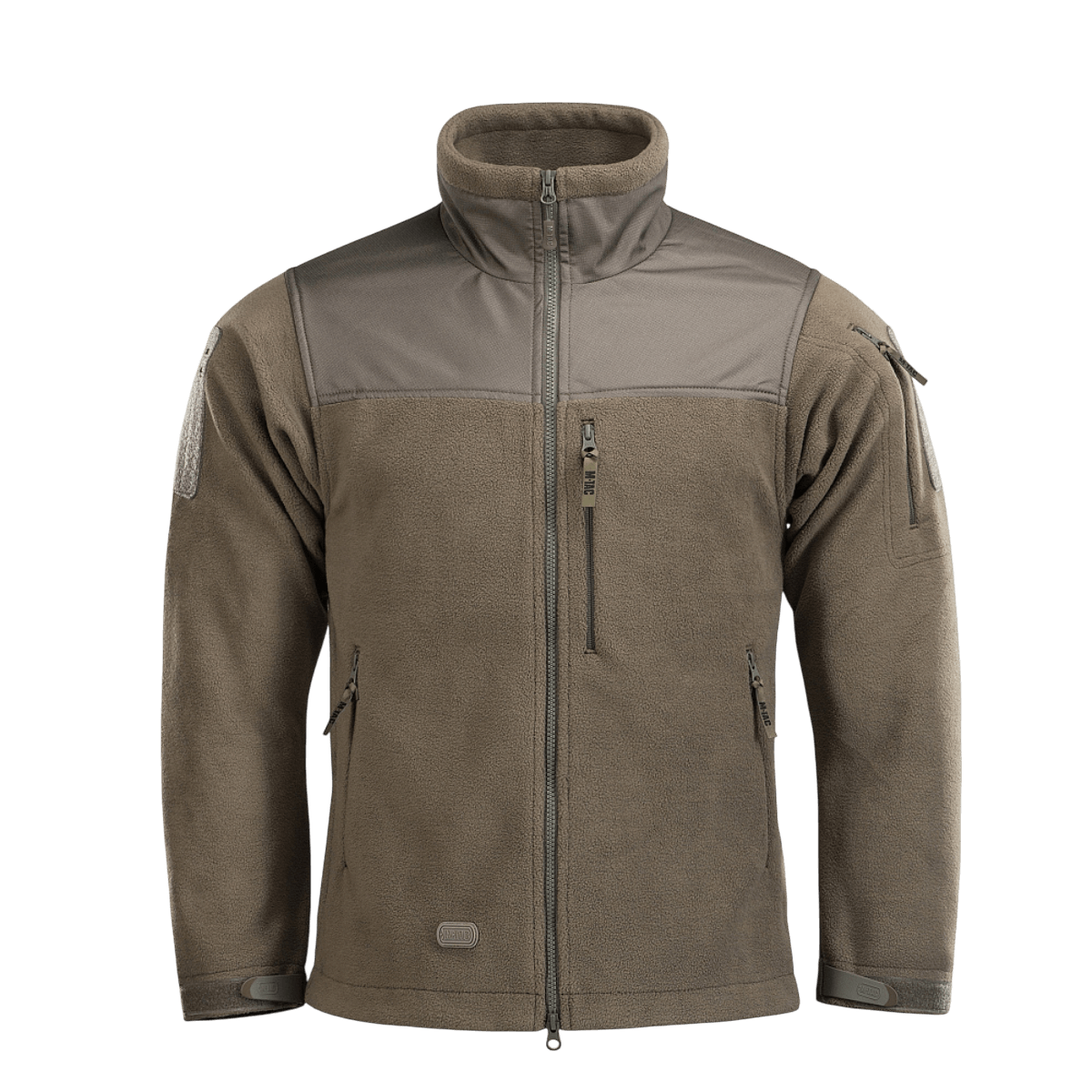 M-Tac Alpha Microfleece Jakke Gen.II i solidt design med forstærket fleece og Oxford nylon, ideel til taktisk og outdoor brug i koldt vejr.