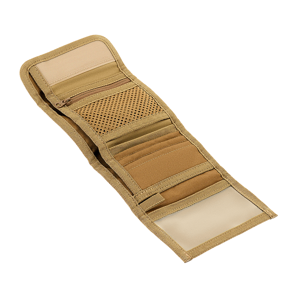 M-Tac Pung Elite Gen.II i slidstærkt Cordura 500D med flere rum og YKK lynlåse til sikker opbevaring af kontanter og kort.