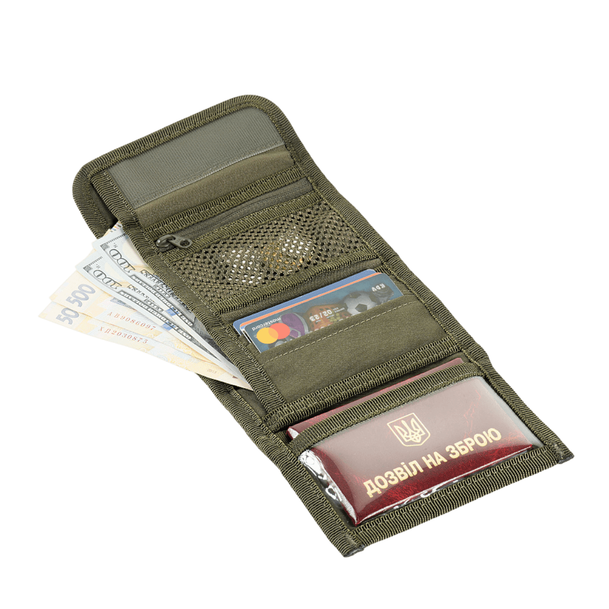 M-Tac Pung med Patch Panel Elite Gen. II i slidstærkt materiale med rum til sedler, kort og dokumenter, inkl. møntlomme.