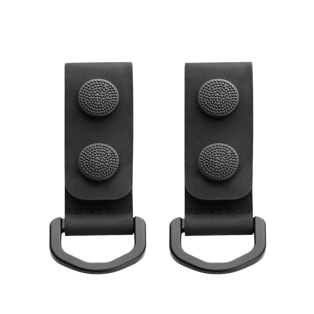 M-Tac Sæt af 2 – Duty Belt Keepers med D-ringe til taktisk brug, robust sort design til 2-tommer bælter, ideel til politi