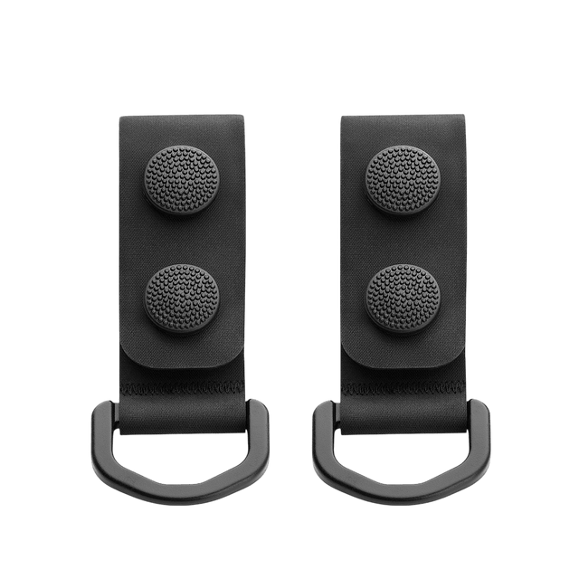 M-Tac Sæt af 2 – Duty Belt Keepers til politibælte og taktisk brug, robuste og holdbare med D-ringe, sort farve.