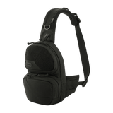 M-Tac Buckler Taske Elite i sort med MOLLE-system og skjult rum, designet til taktisk opbevaring og komfortabel transport.