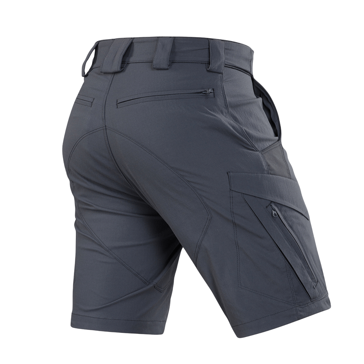 M-Tac Aggressor Summer Flex Shorts i grå med funktionelle lommer, designet til træning og udendørs aktiviteter.