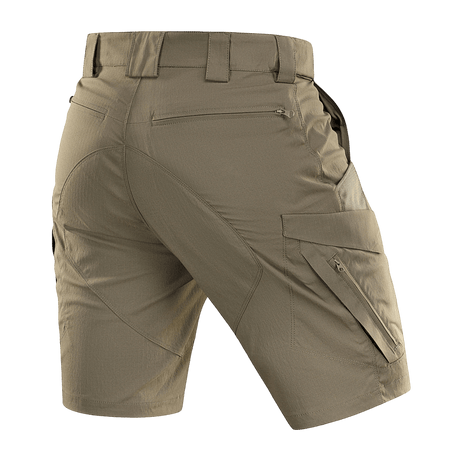 M-Tac Aggressor Summer Flex Shorts i letvægts-taktisk design med 7 funktionelle lommer og justerbar elastisk talje.