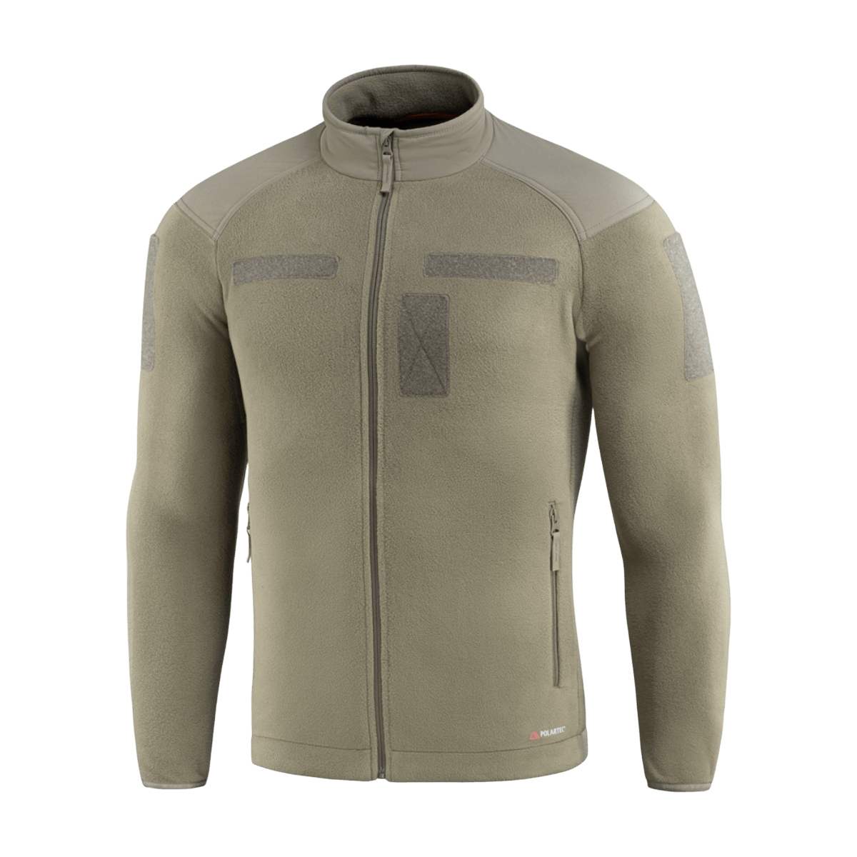 M-Tac Combat Fleece Polartec Jakke i beige, fremstillet af holdbar Polartec® fleece med YKK lynlåse og elastiske manchetter.