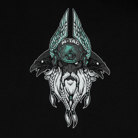 M-Tac Raglan Odin Mystery featuring Nordic god Odin design with ravens, perfect for casual or tactical style.