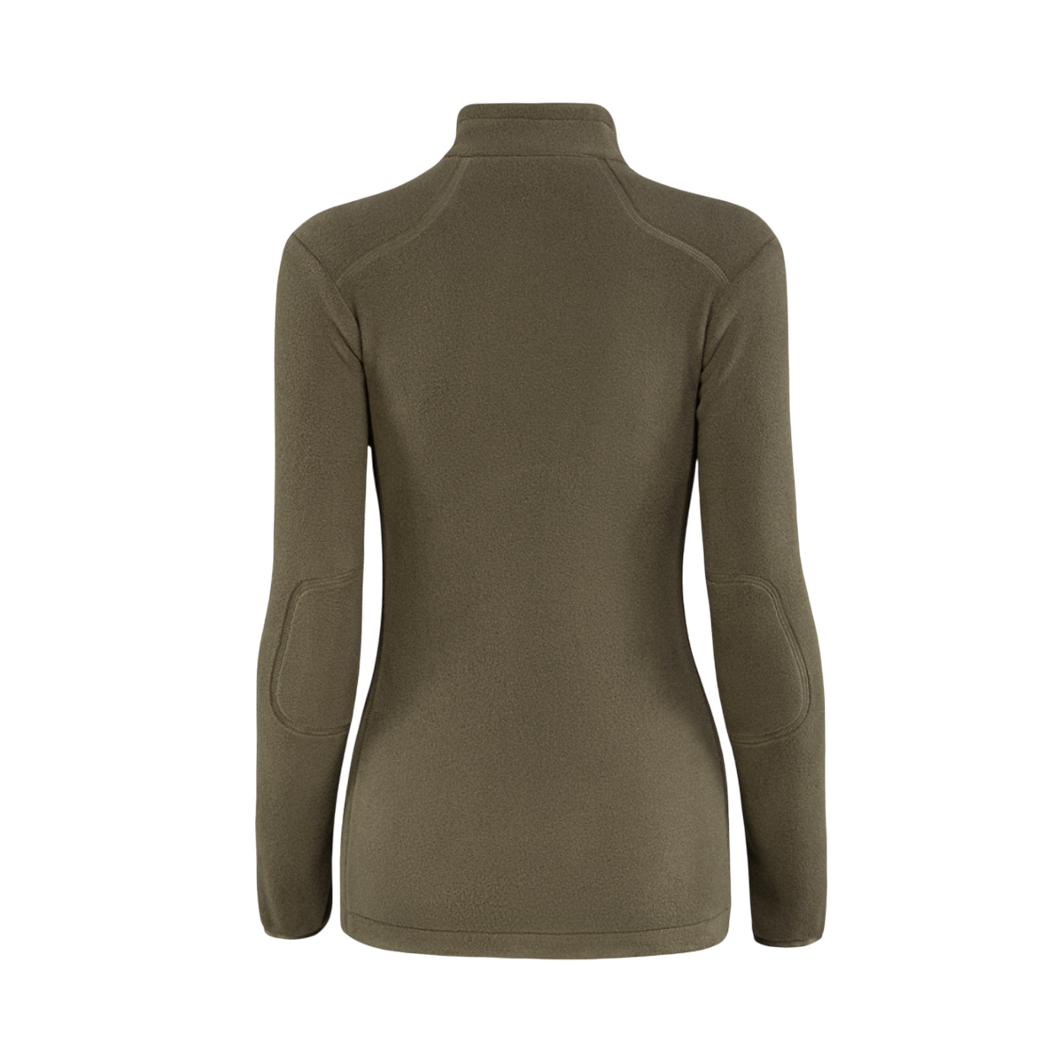 M-Tac Sweater Nord Fleece Polartec Dame set bagfra i olivengrøn farve med høj krave og langærmet design for varme og komfort.