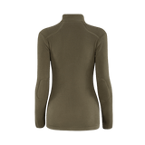 M-Tac Sweater Nord Fleece Polartec Dame set bagfra i olivengrøn farve med høj krave og langærmet design for varme og komfort.