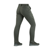 M-Tac Bukser Aggressor Summer Flex Dame i grøn viser bagside med taktisk design og skjulte knæindsatser. Rip-Stop nylon for komfort og holdbarhed.