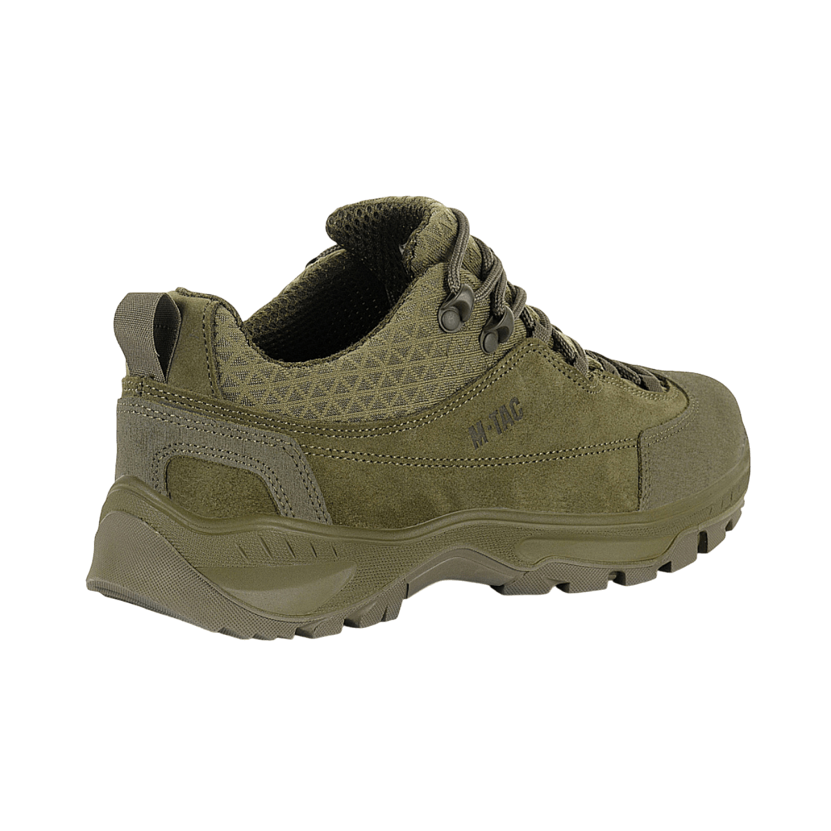 M-Tac Tactical Sneakers Patrol R Vent i grøn, ideelle til trekking og outdoor aktiviteter, med slidstærkt læder og åndbare meshindsatser.