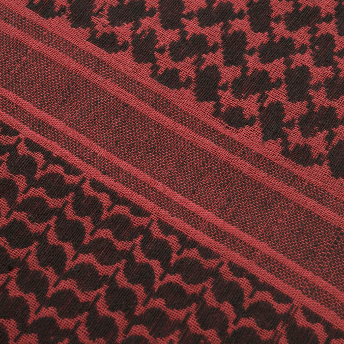 M-Tac Shemagh Tørklæde med klassisk arabisk design i rød og sort, 100% bomuld, beskytter mod sol, sand og vind, 110 x 110 cm.