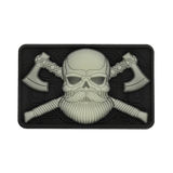 M-Tac Bearded Skull 3D PVC Patch med skægget kranium design, Velcro fastgørelse, taktisk morale patch, slidstærk, militær og outdoor, 80x50mm.