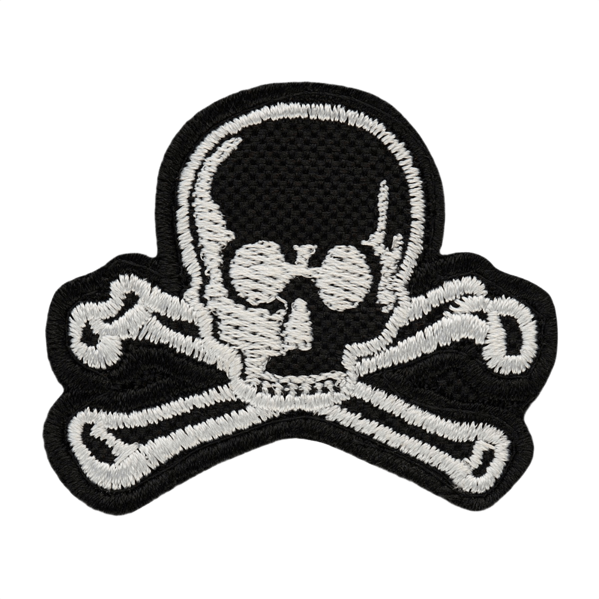 M-Tac Patch Old Skull Velcro med 3D-effekt i tekstil, taktisk morale patch med sort og hvidt dødningehoveddesign, dimensioner 45 x 55 mm.