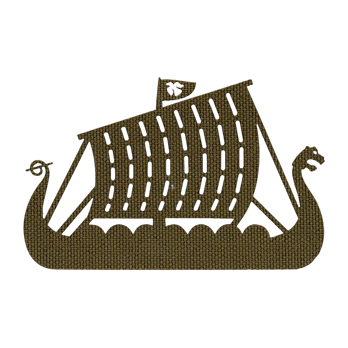 M-Tac Patch Drakkar Laser Cut – Vikingeskib viser et dragevikingeskib, lavet af Cordura 500D med Velcro fastgørelse, ideel til taktisk brug.