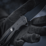 M-Tac Outdoor & Militær foldekniv - Type 6 med sort G10-komposit håndtag og krom rustfrit stål klinge i taktisk stil.